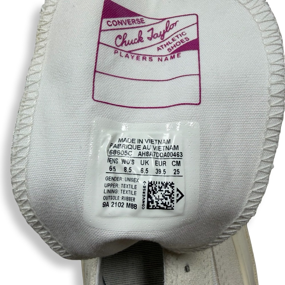 Converse Chuck 70 Hi Mixed Material Suede Canvas Egret White Womens 8.5 Mens 6.5 - Picture 10 of 12
